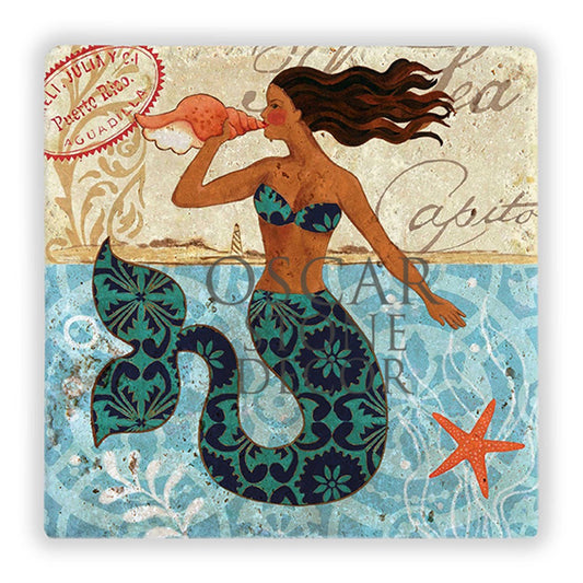 MERMAID NATURAL STONE WALL DECOR / DD300 (WALL DECOR)