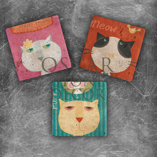 MEOW NATURAL STONE MAGNET SET / MG-010