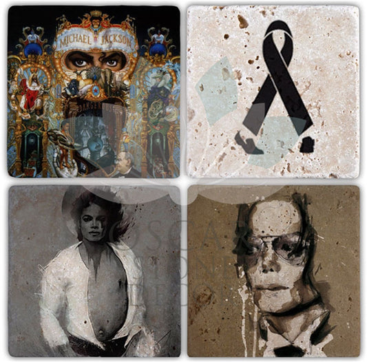 MJ 4-Piece NATURAL STONE COASTERS / BA057 (COASTER)