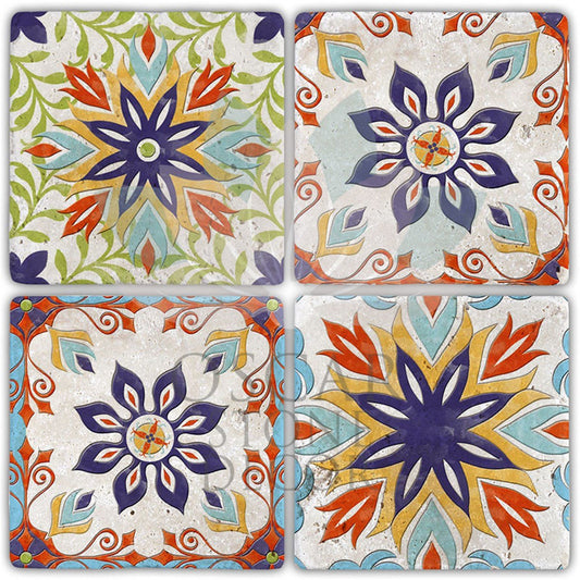 MUSTER 4-Piece NATURAL STONE COASTERS / BA498 (COASTER)