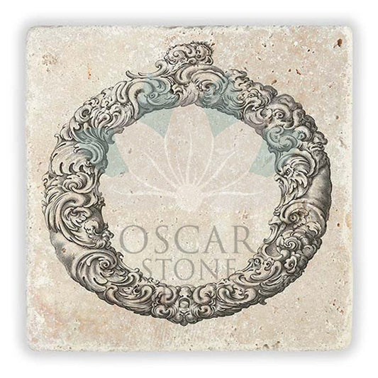 LETTER O SINGLE NATURAL STONE COASTER / BA-O1 (COASTER)