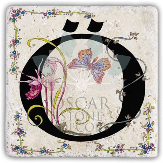 LETTER Ö SINGLE NATURAL STONE COASTER / BA-Ö3 (COASTER)
