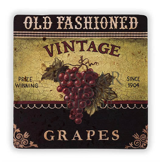 OLD FASHIONED GRAPES NATURAL STONE WALL DECOR / DD318 (WALL DECOR)