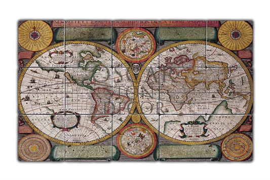 OLD MAP NATURAL STONE TABLE / TT001 (STONE TABLE)