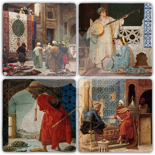 OSMAN HAMDİ 4-Piece NATURAL STONE COASTERS / BA502 (COASTER)