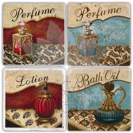 PERFUME 4-Piece NATURAL STONE COASTERS / BA269 (COASTER)