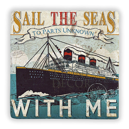 SAIL THE SEAS NATURAL STONE WALL DECOR / DD271 (WALL DECOR)