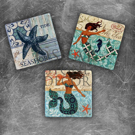 SEASHORE NATURAL STONE MAGNET SET / MG-013