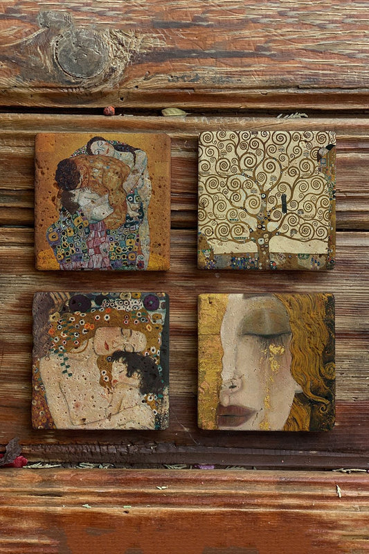 Stone Coasters - Set of 4 Gustav Klimt Paintings