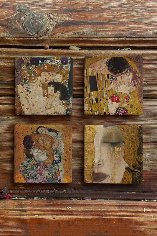 Stone Coasters - Set of 4 Gustav Klimt Paintings