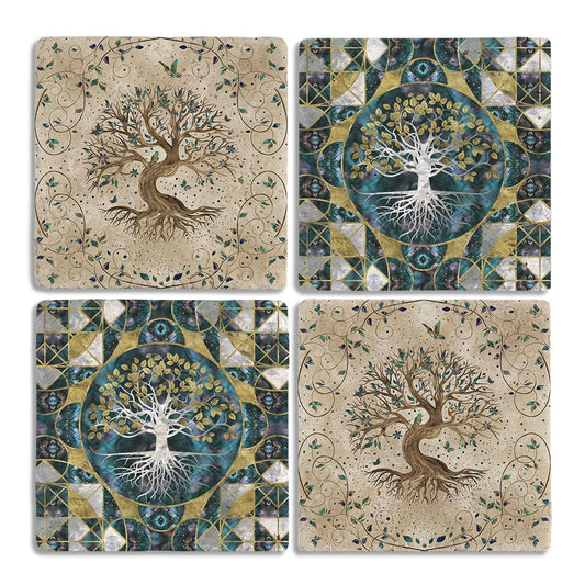 Stone Coasters Stone Coasters - Set of 4 Tree of Life Set