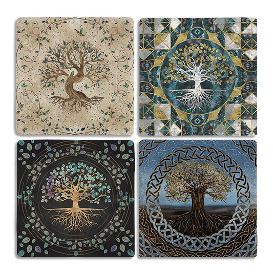 Stone Coasters Stone Coasters - Set of 4 Tree of Life Set