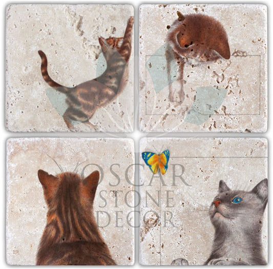 TEKİR 4-Piece NATURAL STONE COASTERS / BA044 (COASTER)