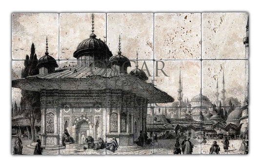 TOPKAPI SARAY NATURAL STONE TABLE / TT084 (STONE TABLE)