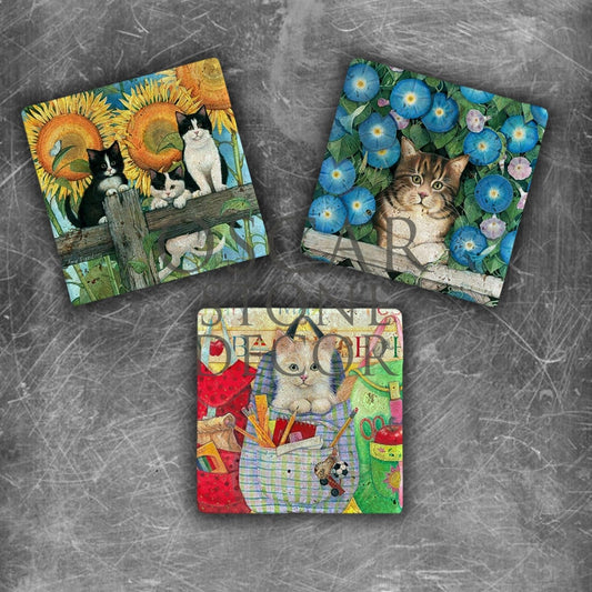 TOWN CAT NATURAL STONE MAGNET SET / MG-124
