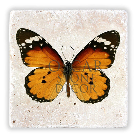 ORANGE BUTTERFLY NATURAL STONE WALL DECOR / DD161 (WALL DECOR)