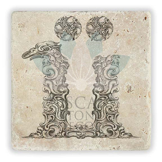 LETTER Ü SINGLE NATURAL STONE COASTER / BA-Ü1 (COASTER)