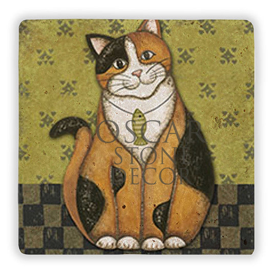 NUMBERS CAT NATURAL STONE WALL DECOR / DD118 (WALL DECOR)