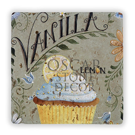 VANILLA CUPCAKES NATURAL STONE WALL DECOR / DD259 (WALL DECOR)