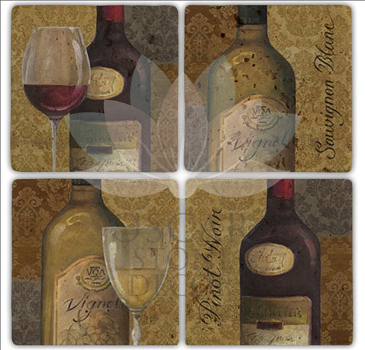 VINGET 4-Piece NATURAL STONE COASTERS / BA155 (COASTER)
