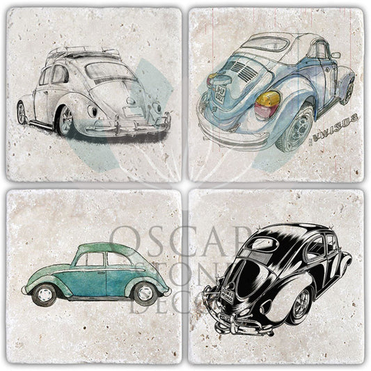 VOSBAĞA 4-Piece NATURAL STONE COASTERS / BA410 (COASTER)