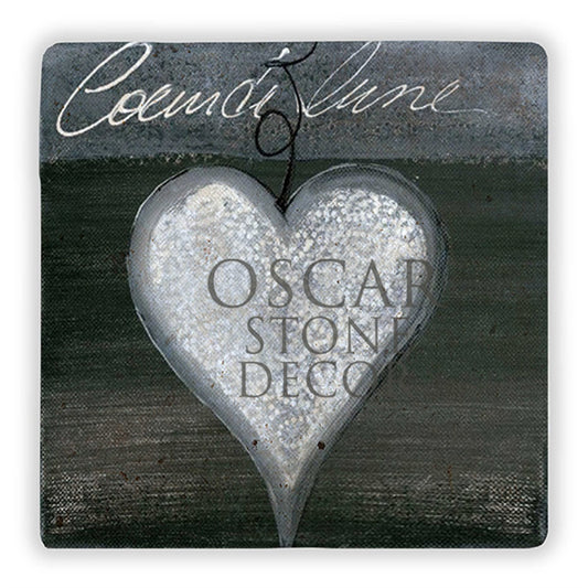 WHITE HEART NATURAL STONE WALL DECOR / DD230 (WALL DECOR)