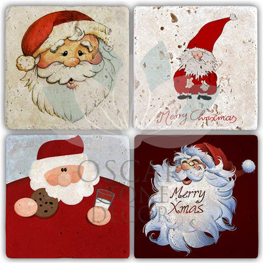 NEW YEAR'S 4-Piece NATURAL STONE COASTERS / YBA-008 (COASTER)