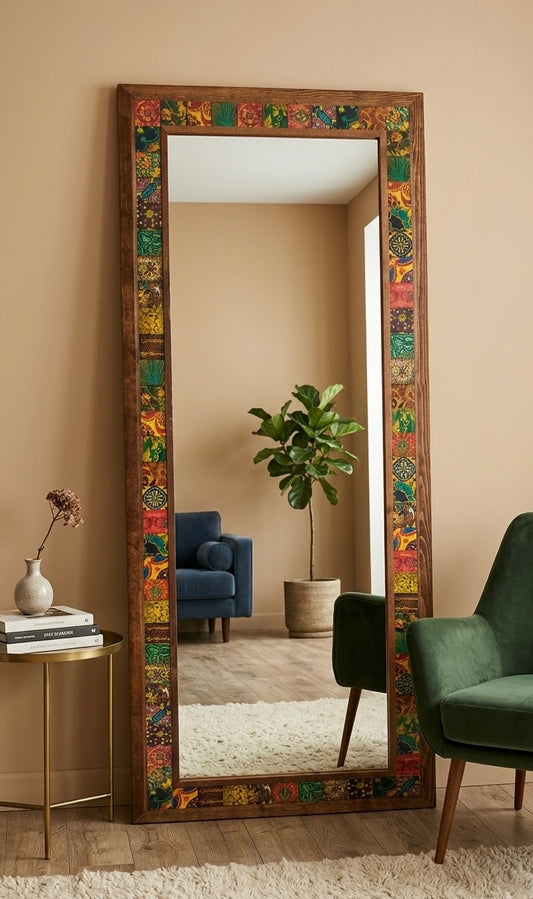 WOOD FRAMED MISTIC MOROCCO STYLE STONE MIRROR / AYN-001