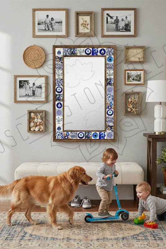 4x4 Tiles Stone Mosaic Wall Mirror | AYN-087
