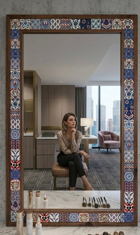 4x4 Tiles Stone Mosaic Wall Mirror | AYN-010