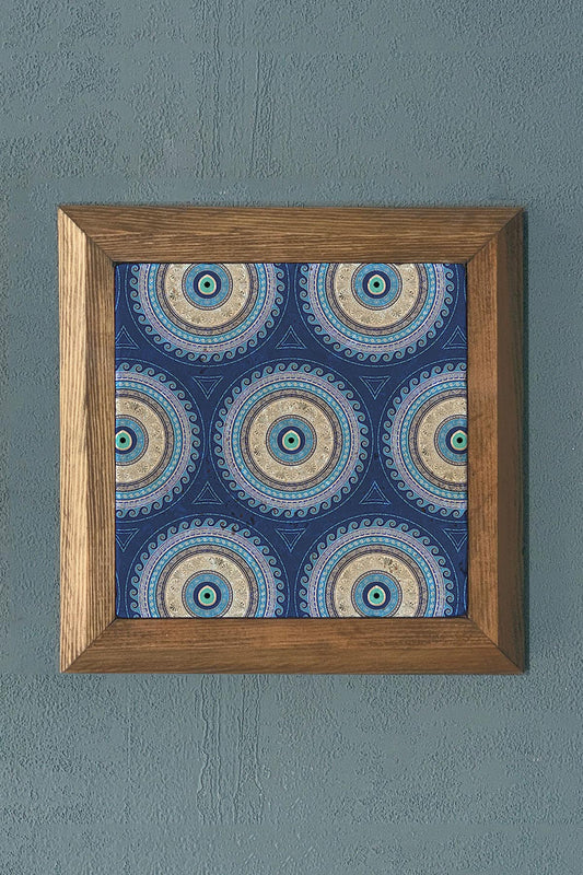 WOODEN Framed Stone Painting-Wall Decor- 11" x 11"