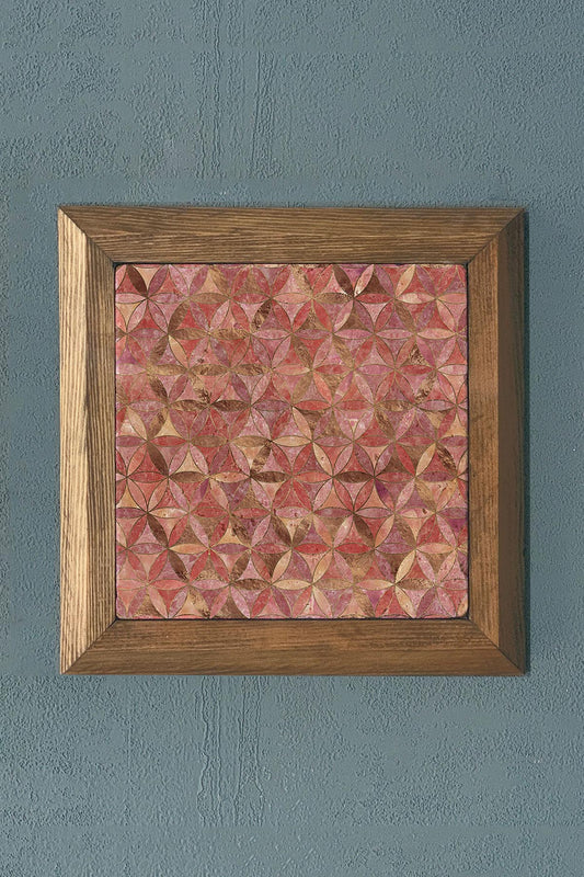 WOODEN Framed Stone Painting-Wall Decor- 11" x 11"