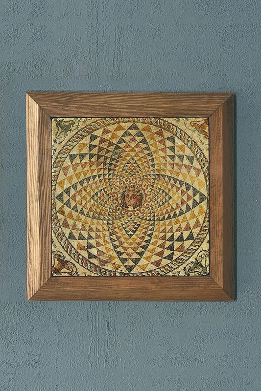 WOODEN Framed Stone Painting-Wall Decor- 11" x 11"