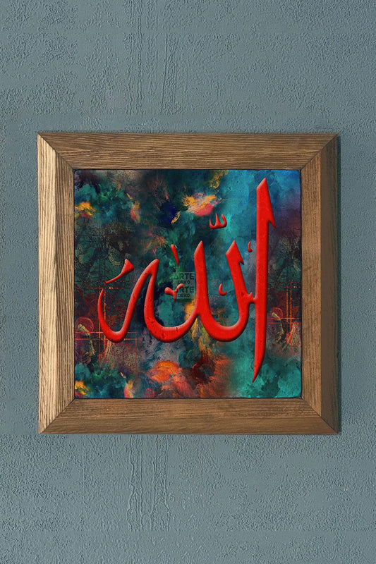 GOD WRITTEN - Solid Framed Stone Painting - Wall Decoration - 11" x 11"