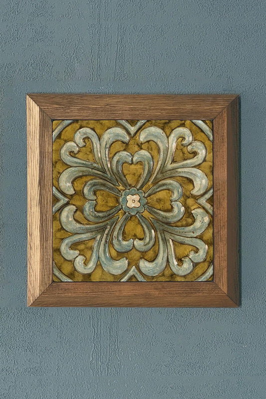 PATTERN Solid Framed Stone Painting-Wall Decor- 11" x 11"