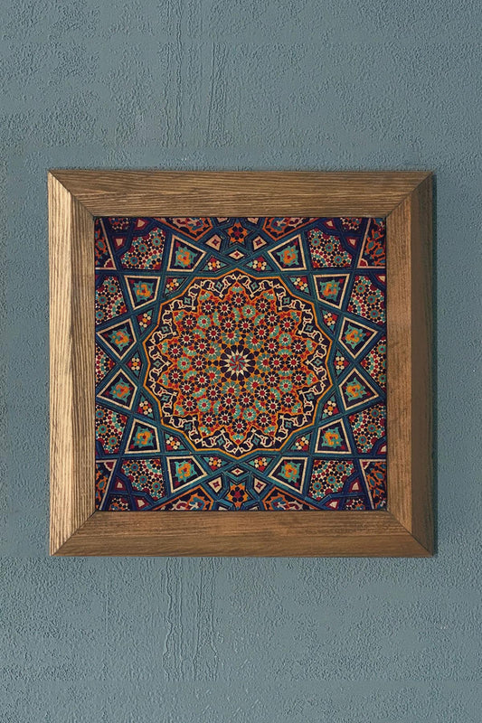PATTERN Solid Framed Stone Painting-Wall Decor- 11" x 11"