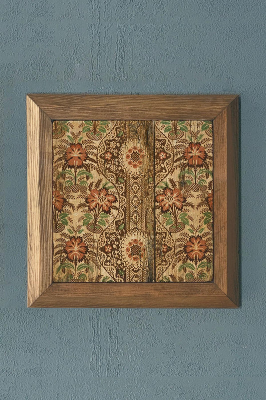TANGED PATTERN Solid Framed Stone Painting-Wall Decor- 11" x 11"