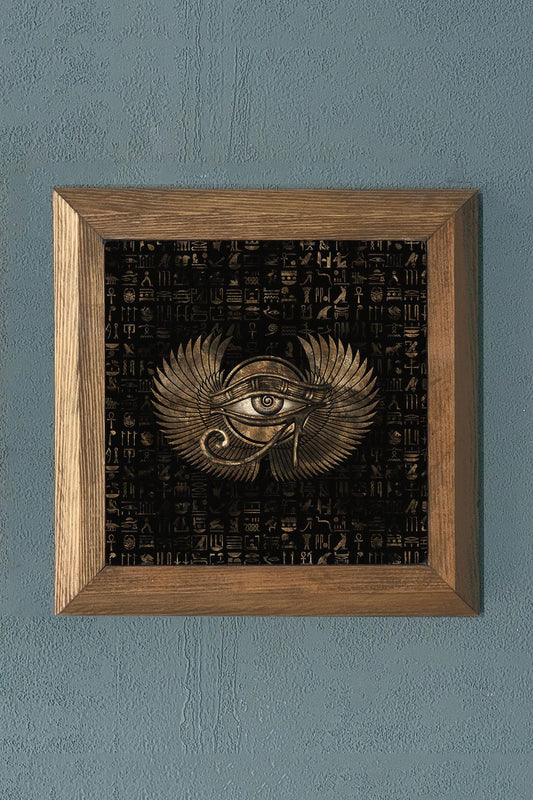 HORUS- Solid Framed Stone Painting-Wall Decor- 11" x 11"