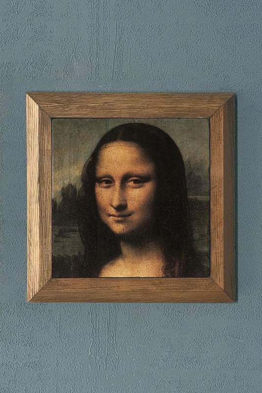 Leonardo Davinci Mona lisa - Solid Framed Stone Painting 11" x 11"