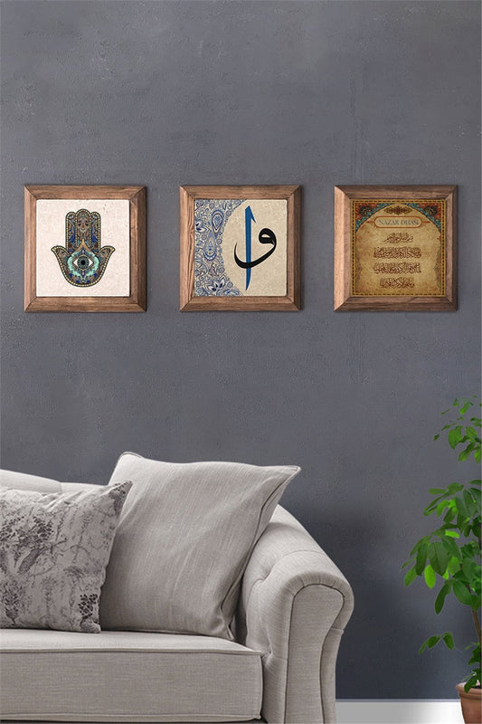 SOLID FRAMED 3-PIECE NATURAL STONE TABLE PANEL / 3PRMT-40-0200