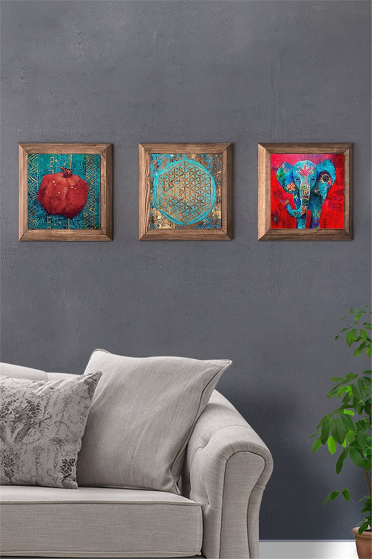 SOLID FRAMED 3-PIECE NATURAL STONE TABLE PANEL / 3PRMT-40-0370
