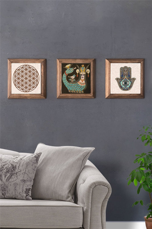 SOLID FRAMED 3-PIECE NATURAL STONE TABLE PANEL / 3PRMT-40-0342