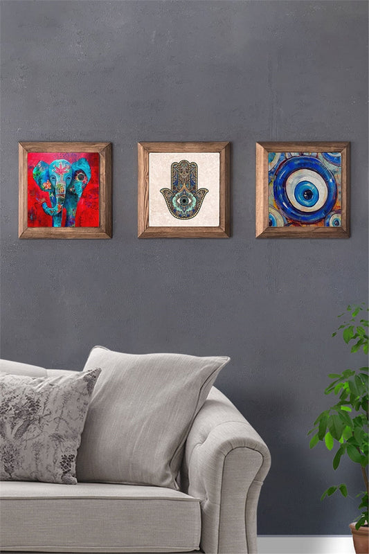 SOLID FRAMED 3-PIECE NATURAL STONE TABLE PANEL / 3PRMT-40-0362