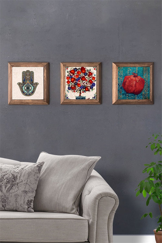 SOLID FRAMED 3-PIECE NATURAL STONE TABLE PANEL / 3PRMT-40-0124