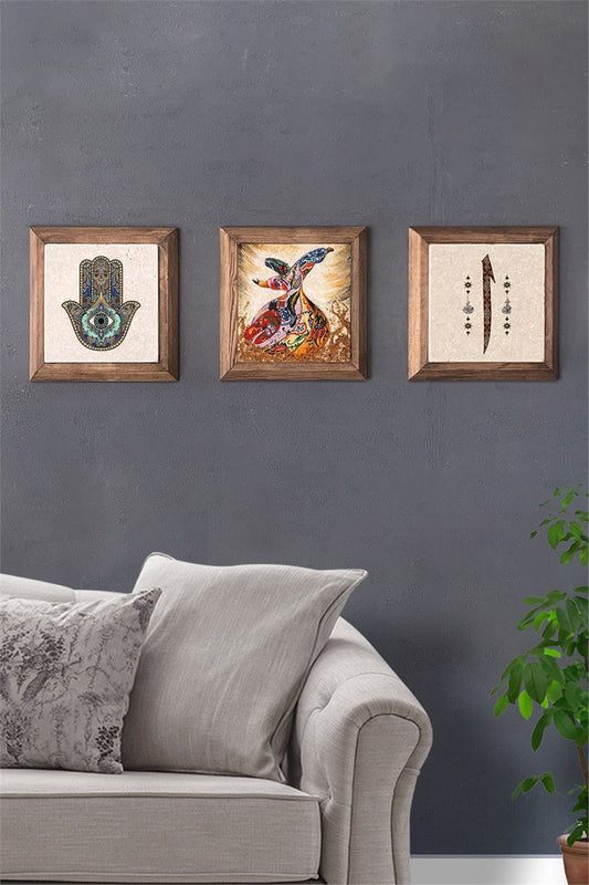 SOLID FRAMED 3-PIECE NATURAL STONE TABLE PANEL / 3PRMT-40-0372