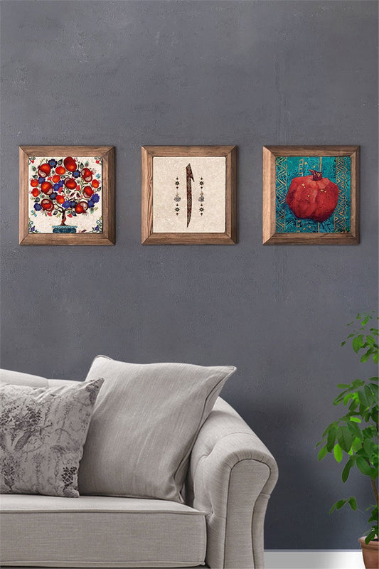 SOLID FRAMED 3-PIECE NATURAL STONE TABLE PANEL / 3PRMT-40-0375