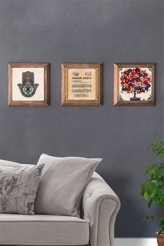 SOLID FRAMED 3-PIECE NATURAL STONE TABLE PANEL / 3PRMT-40-0112