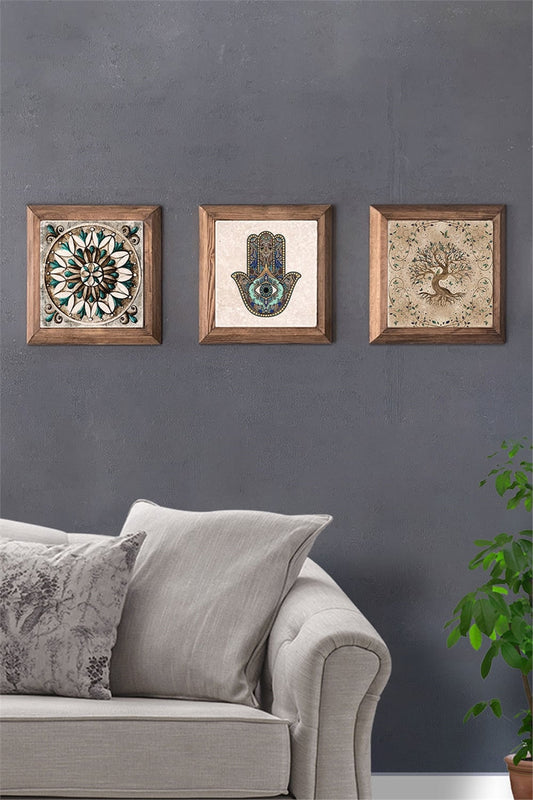 SOLID FRAMED 3-PIECE NATURAL STONE TABLE PANEL / 3PRMT-40-0408