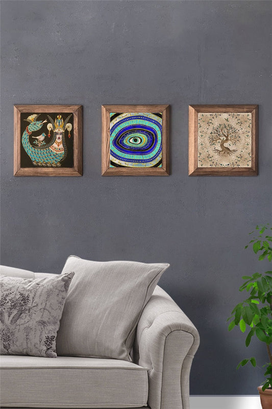 SOLID FRAMED 3-PIECE NATURAL STONE TABLE PANEL / 3PRMT-40-0349