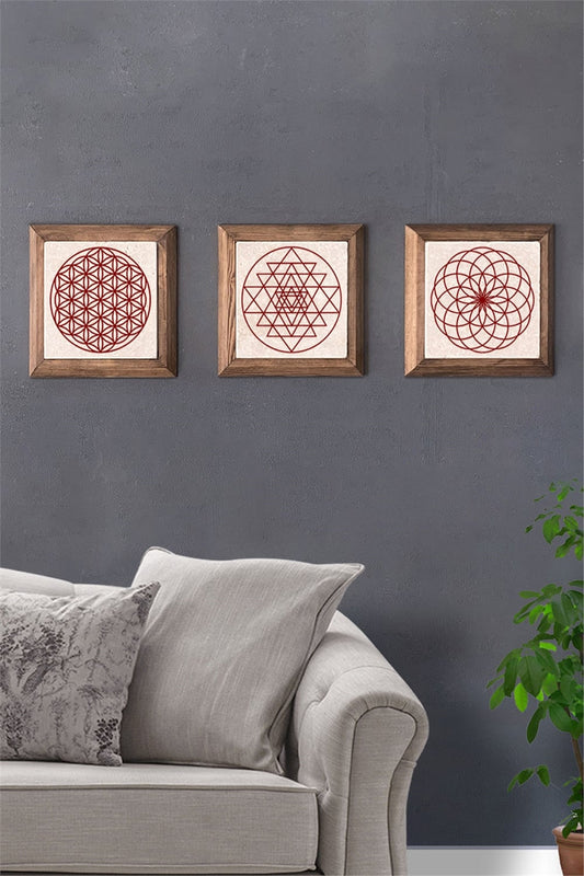 SOLID FRAMED 3-PIECE NATURAL STONE TABLE PANEL / 3PRMT-40-0280